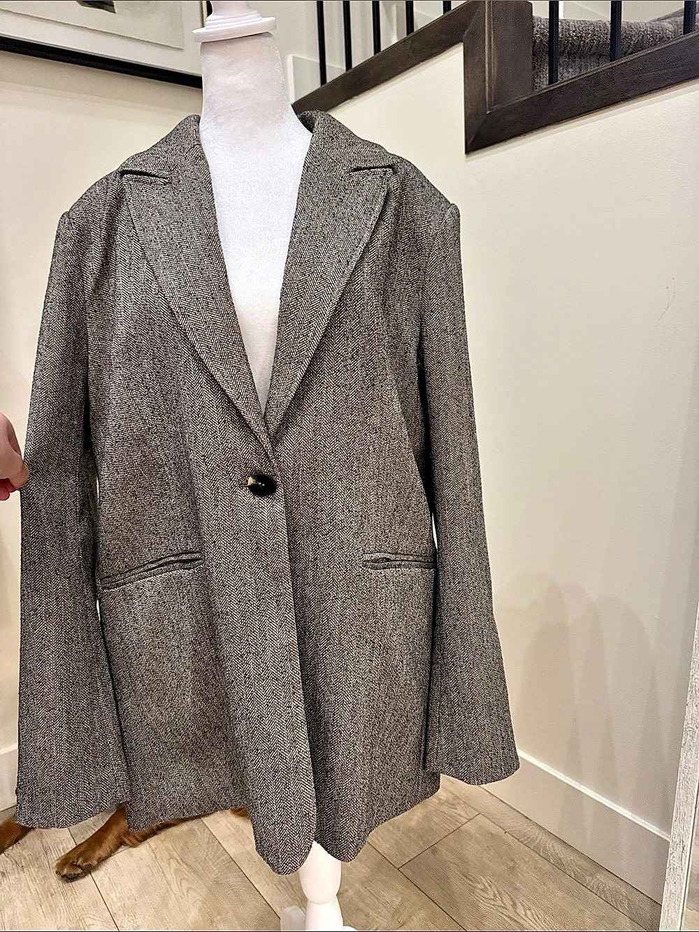 Dissh Herringbone Blazer in Brown Size 4 Like New
